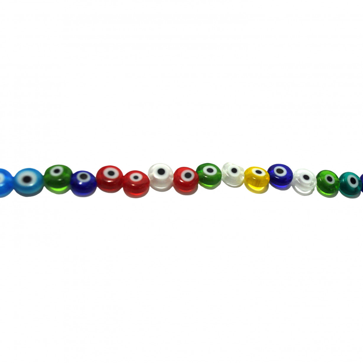 Multicolor Flat Evil Eye Beads