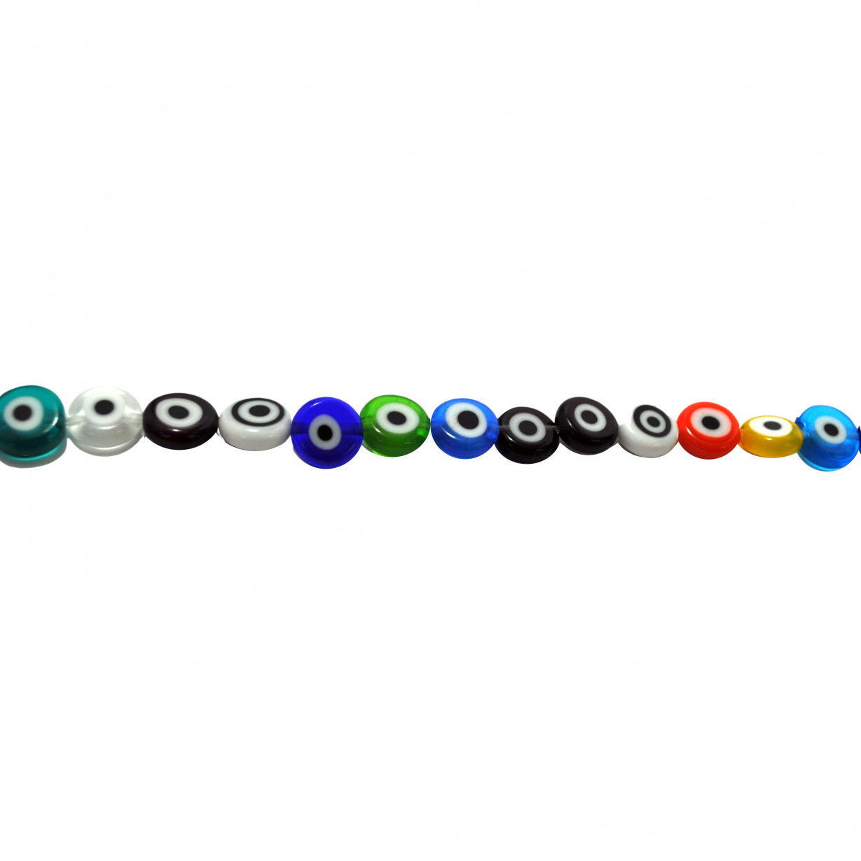 Multicolor Flat Evil Eye Beads