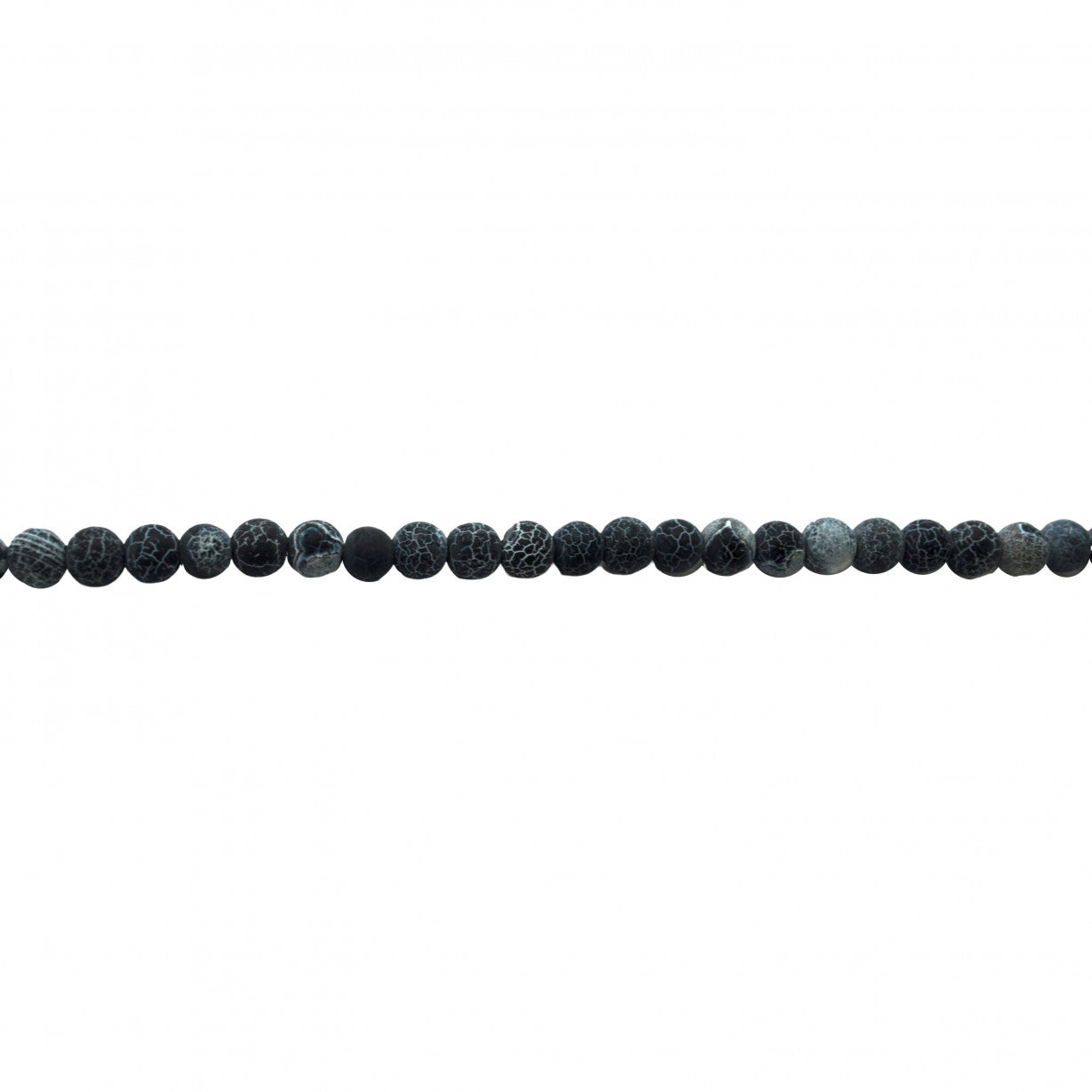 Black Frosted Cracked Agate Beads