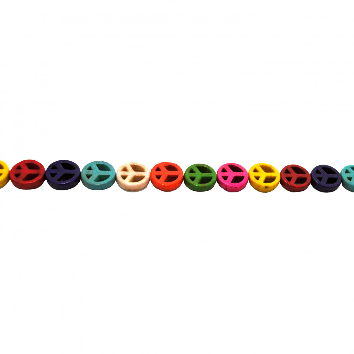 Multicolor Synthetic Turquoise Peace Sign Beads