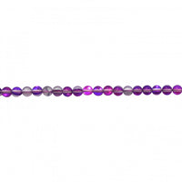 Frosted Purple Opal Glass Beads Round