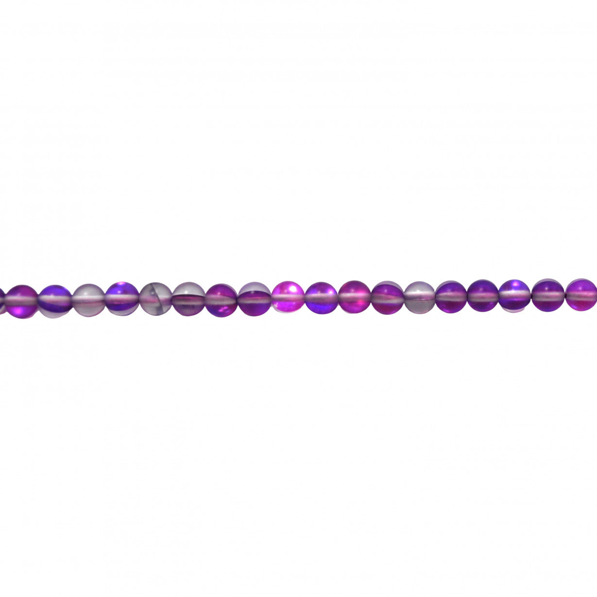Frosted Purple Opal Glass Beads Round