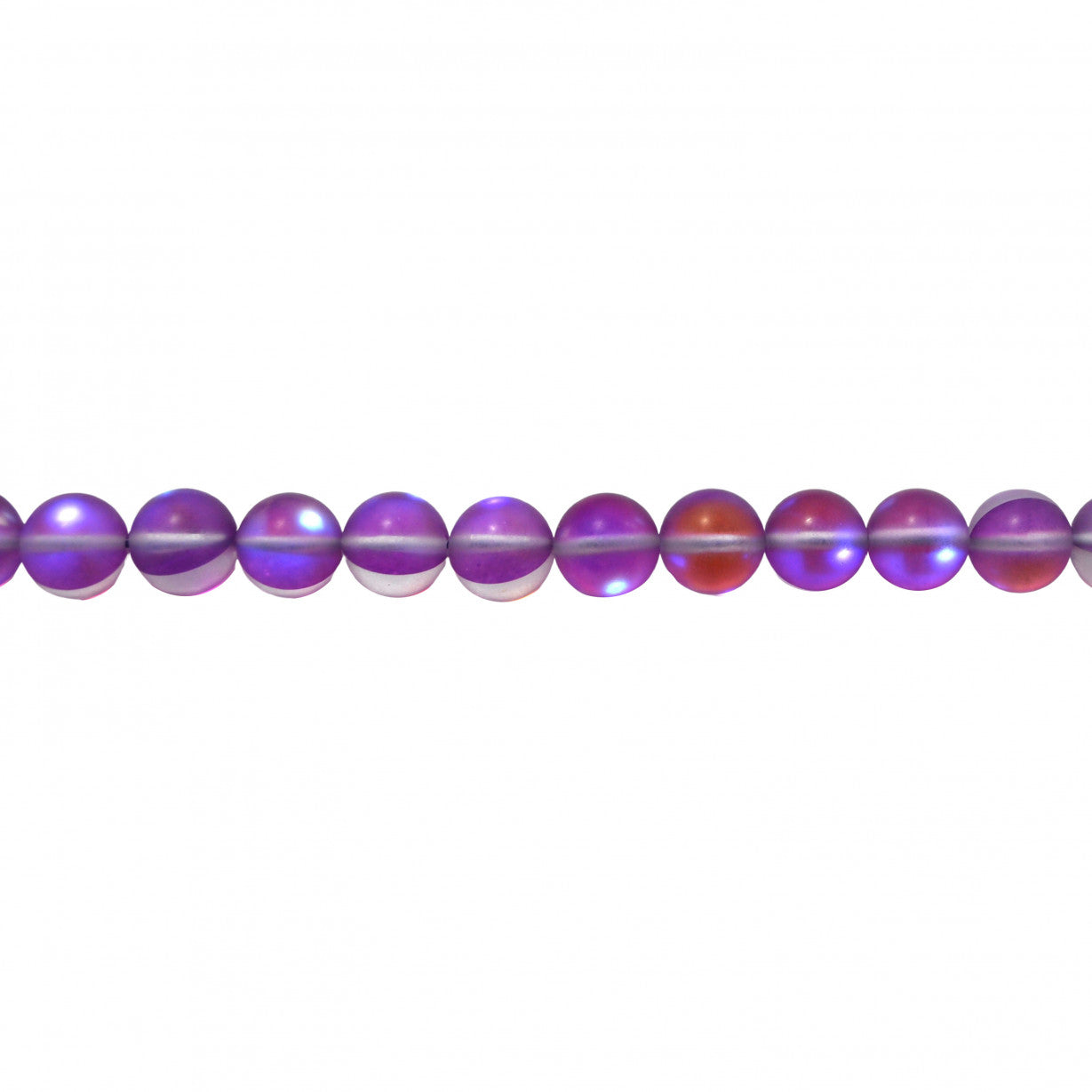 Frosted Purple Opal Glass Beads Round
