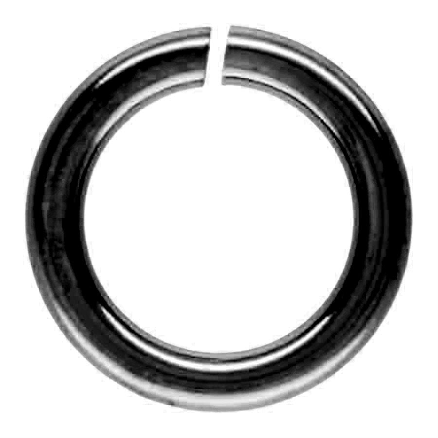 Black Rhodium Plated Open Jump Rings 0.64 x 4.0mm 22GA