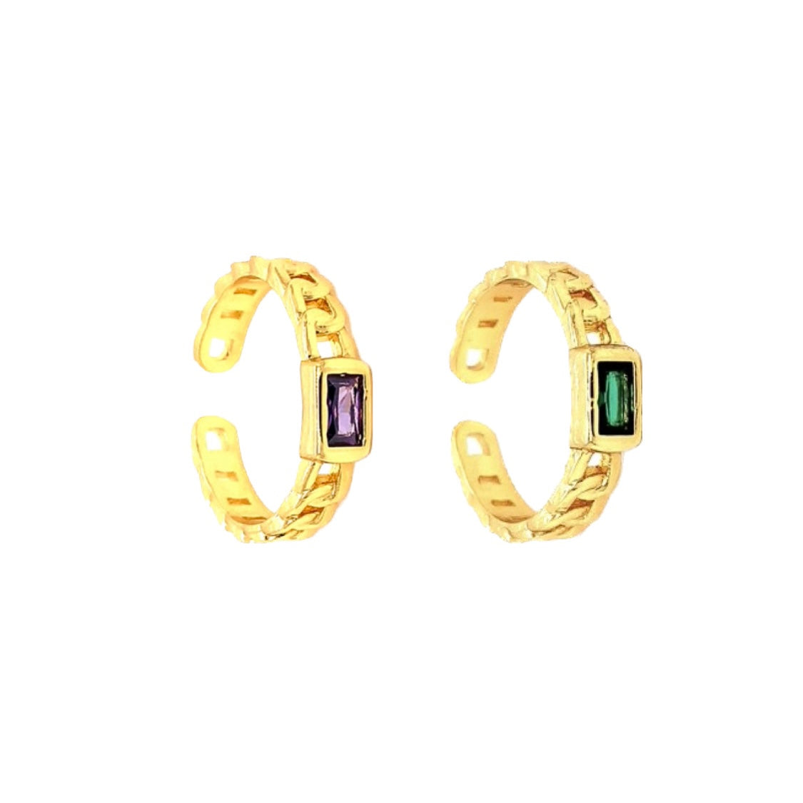 Gemstone Chain Link Ring