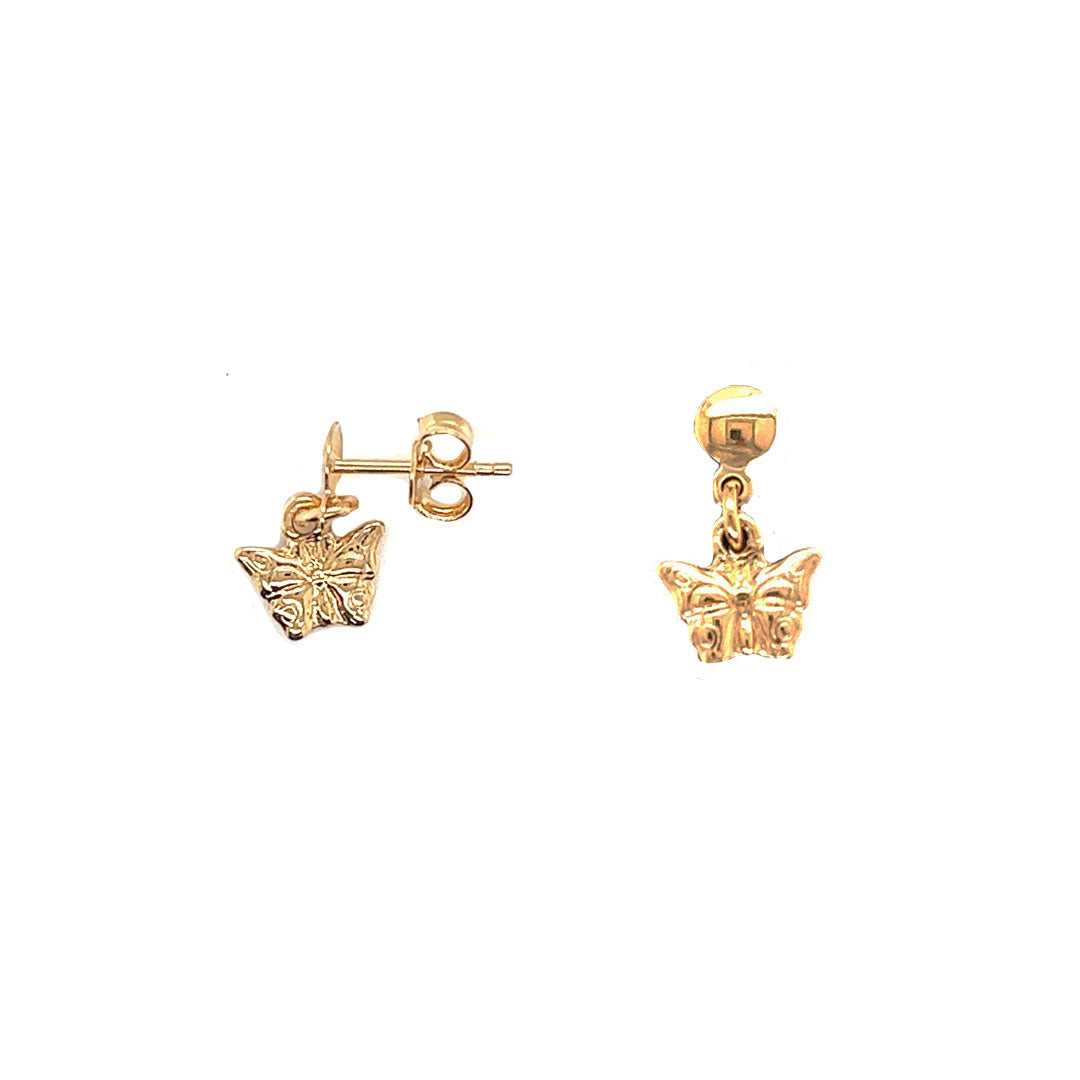 Dangling Mini Butterfly Earrings - Gold Filled