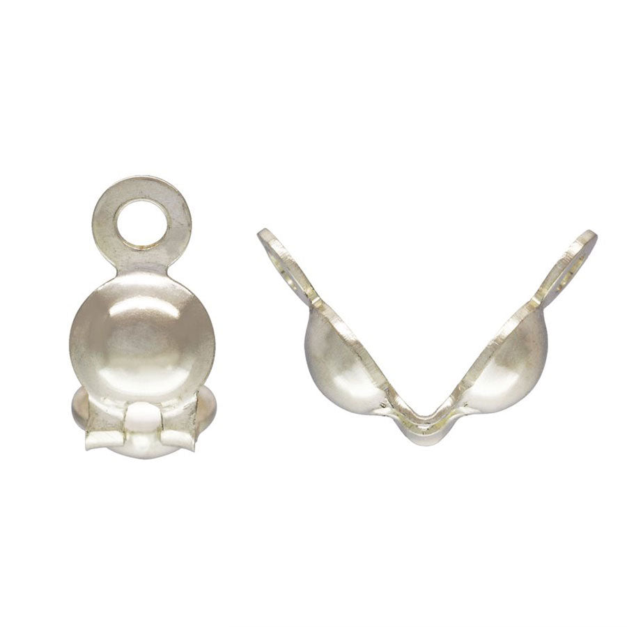 Sterling Silver 3mm Clamshell Bead Tip with 2 Ring
