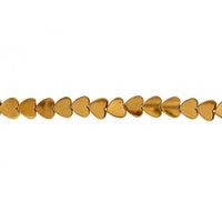Gold Hematite Heart Beads