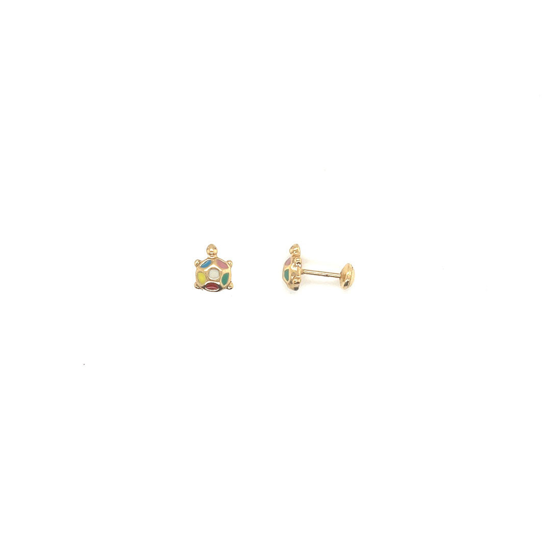 Multicolor Turtle Studs - Gold Filled