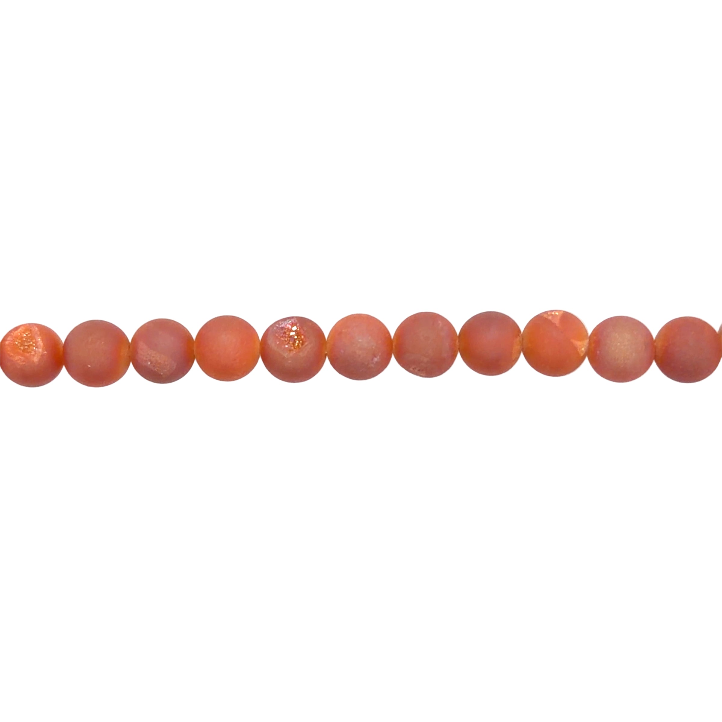 Amber Rose Druzy Agate Beads 12mm