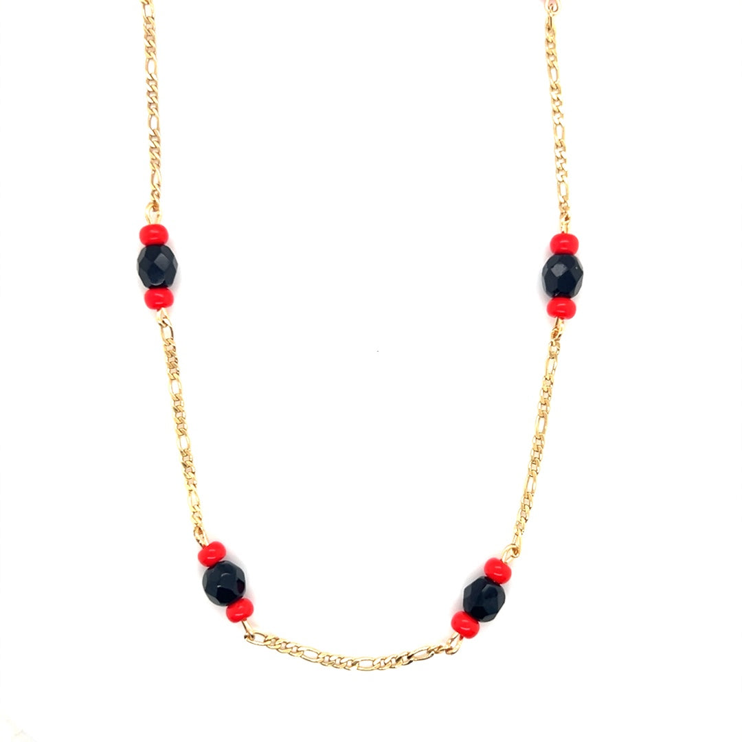Azabache Figaro Necklace 1mm