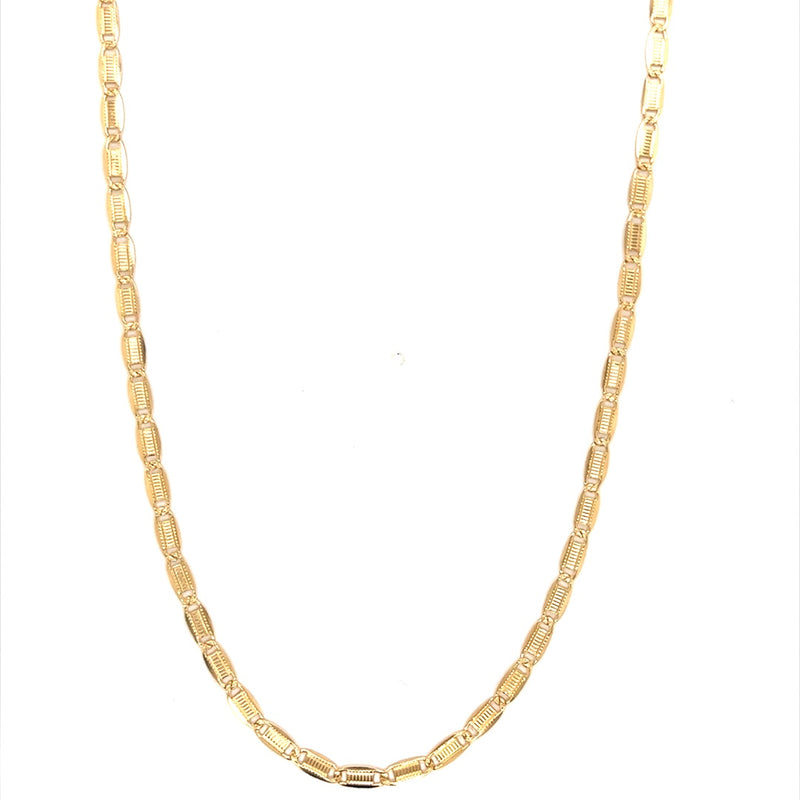 Beveled Rectangle Link Chain 3mm - Gold Filled