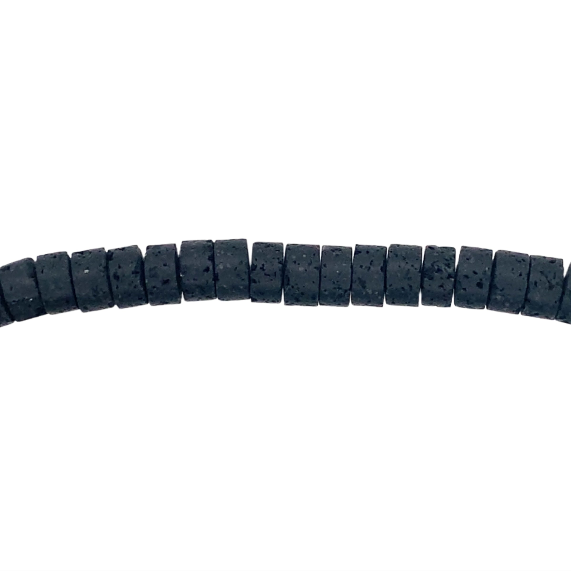 Black Lava Rondelle Beads