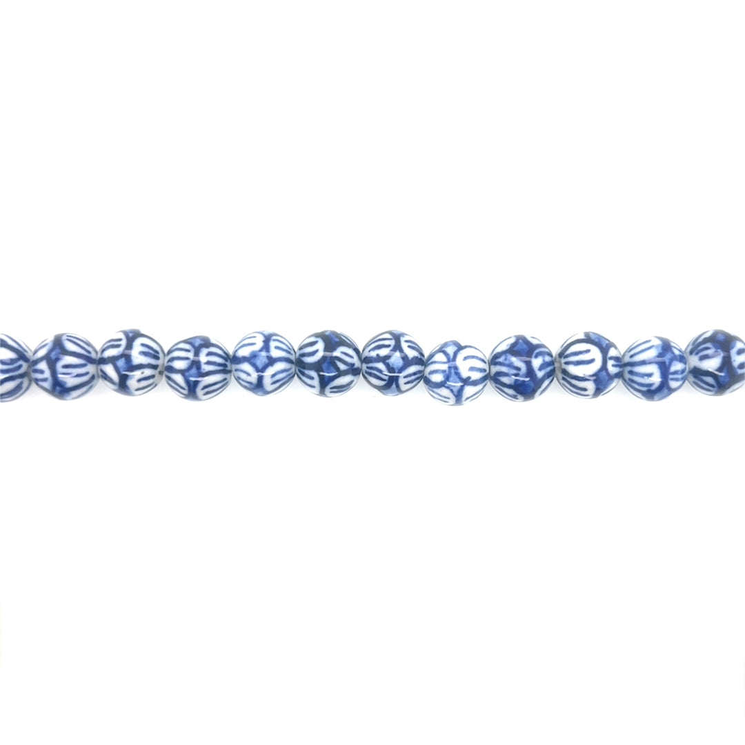 Blue Ceramic Beads 10mm