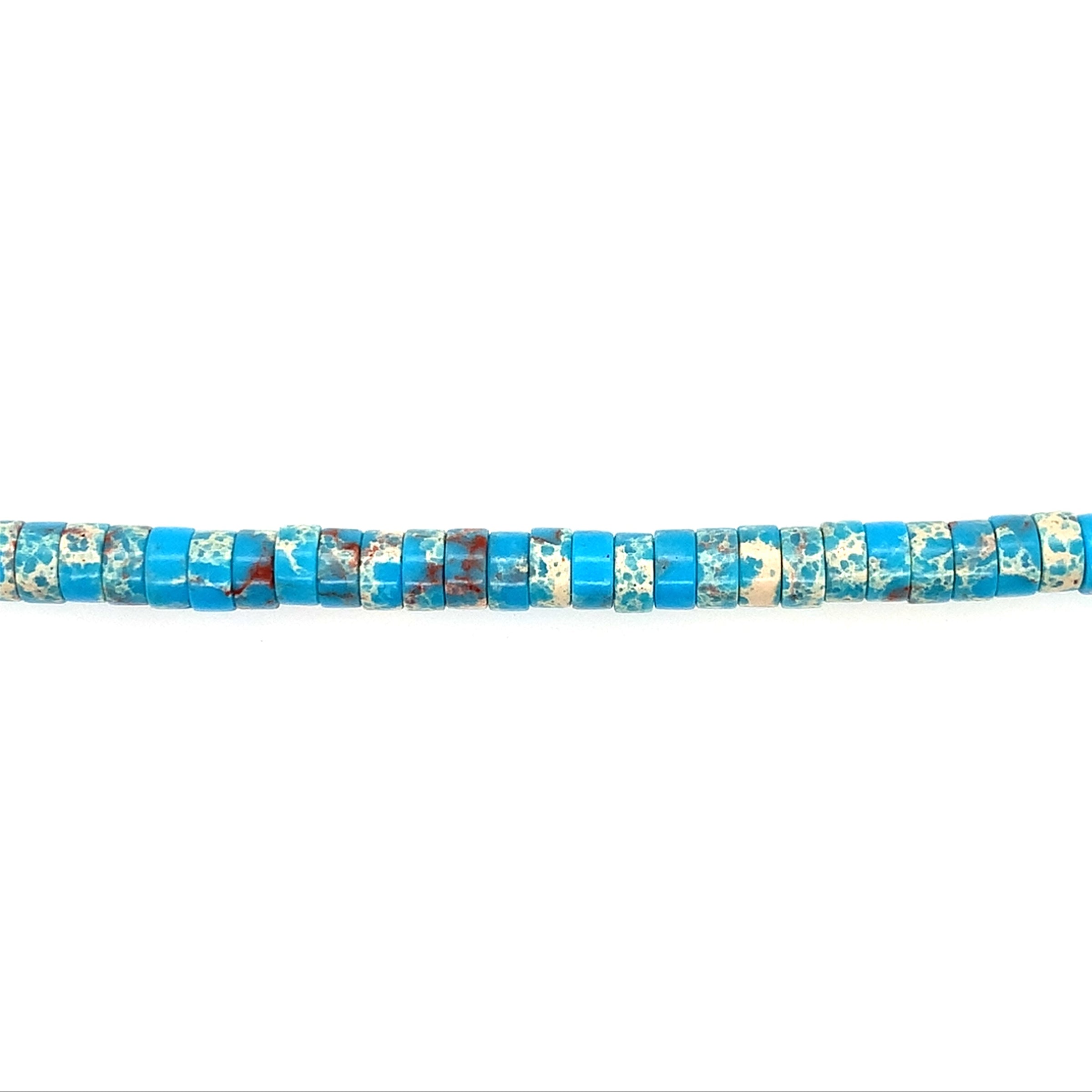 Blue Imperial Jasper Rondelle Beads 8mm