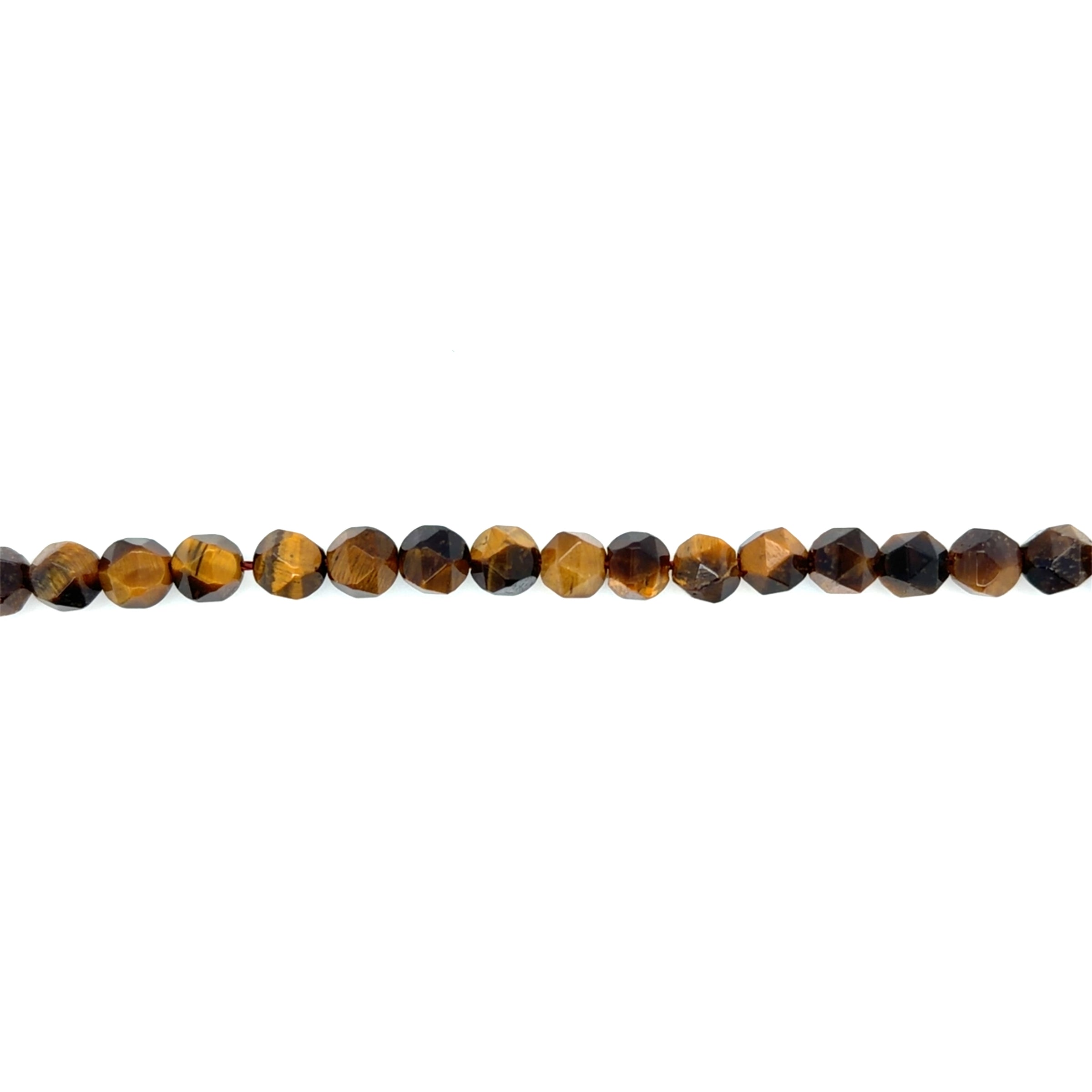 Brown Tiger Eye Diamond Cut Beads 6mm