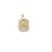 CZ Block Initial Pendant 16mm - Gold filled