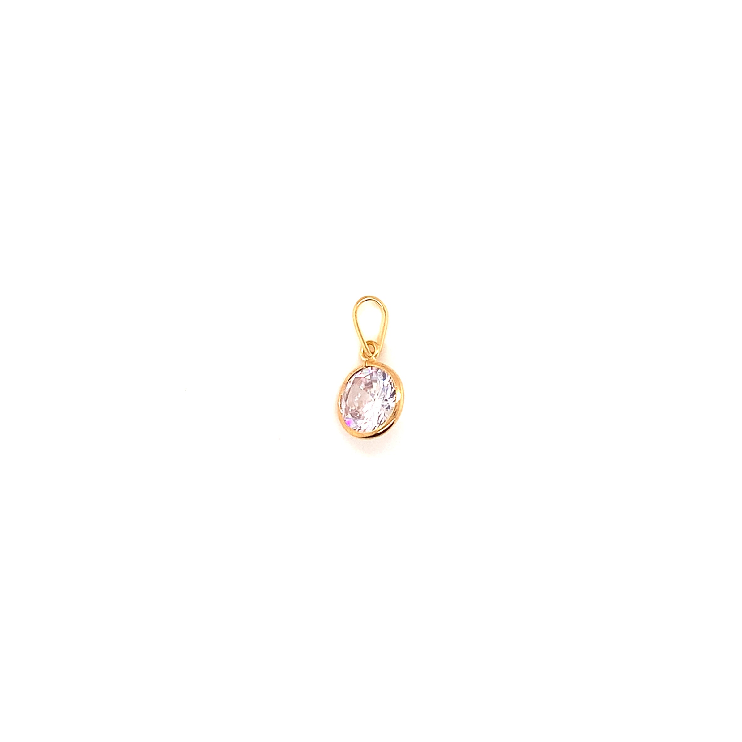 CZ Circle Pendant 12mm - Gold filled