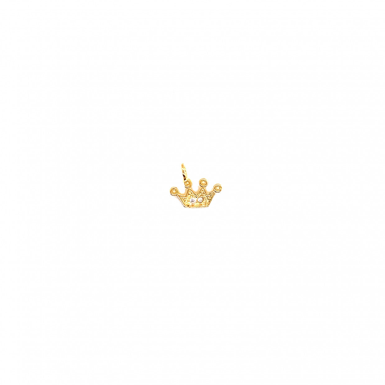 CZ Crown Charm 9mm - Gold Plated