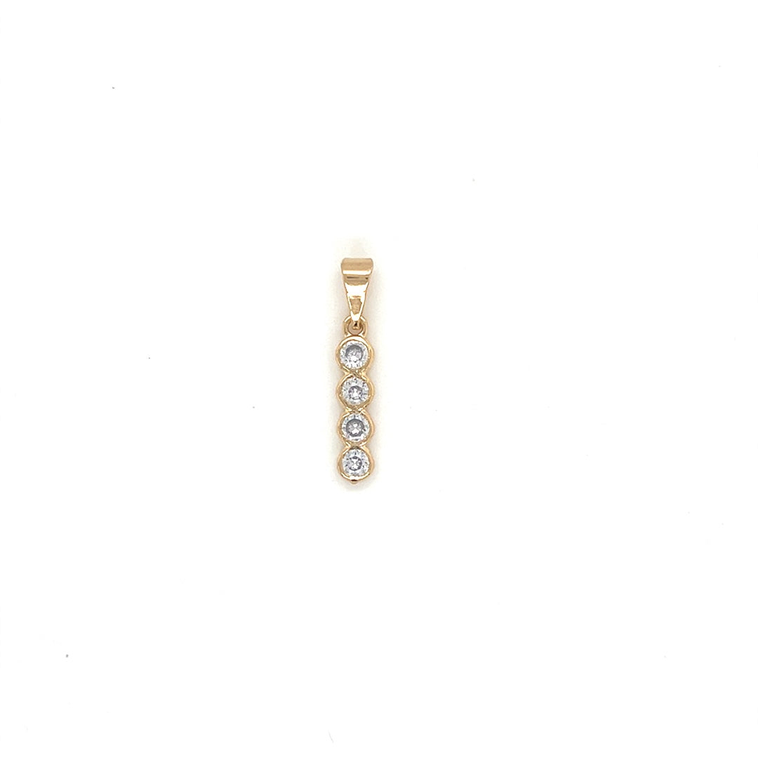CZ Drop Pendant 18mm - Gold Filled