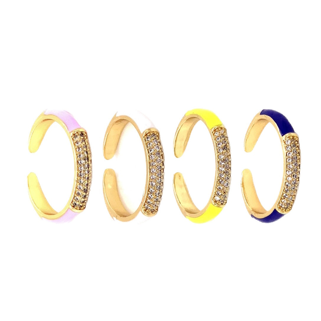 CZ Enamel Accent Ring