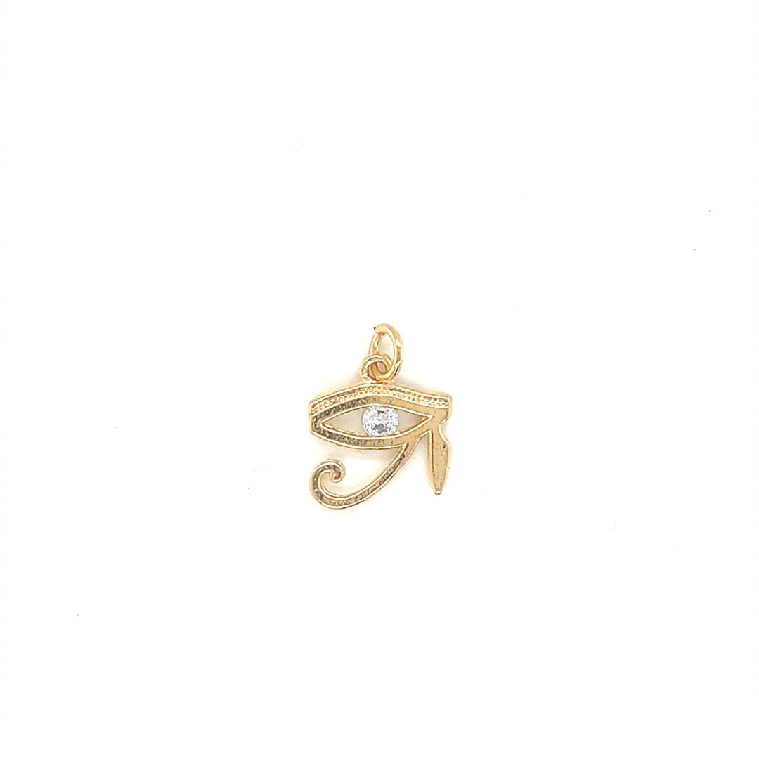 CZ Evil Eye Pendant 12mm - Gold Filled
