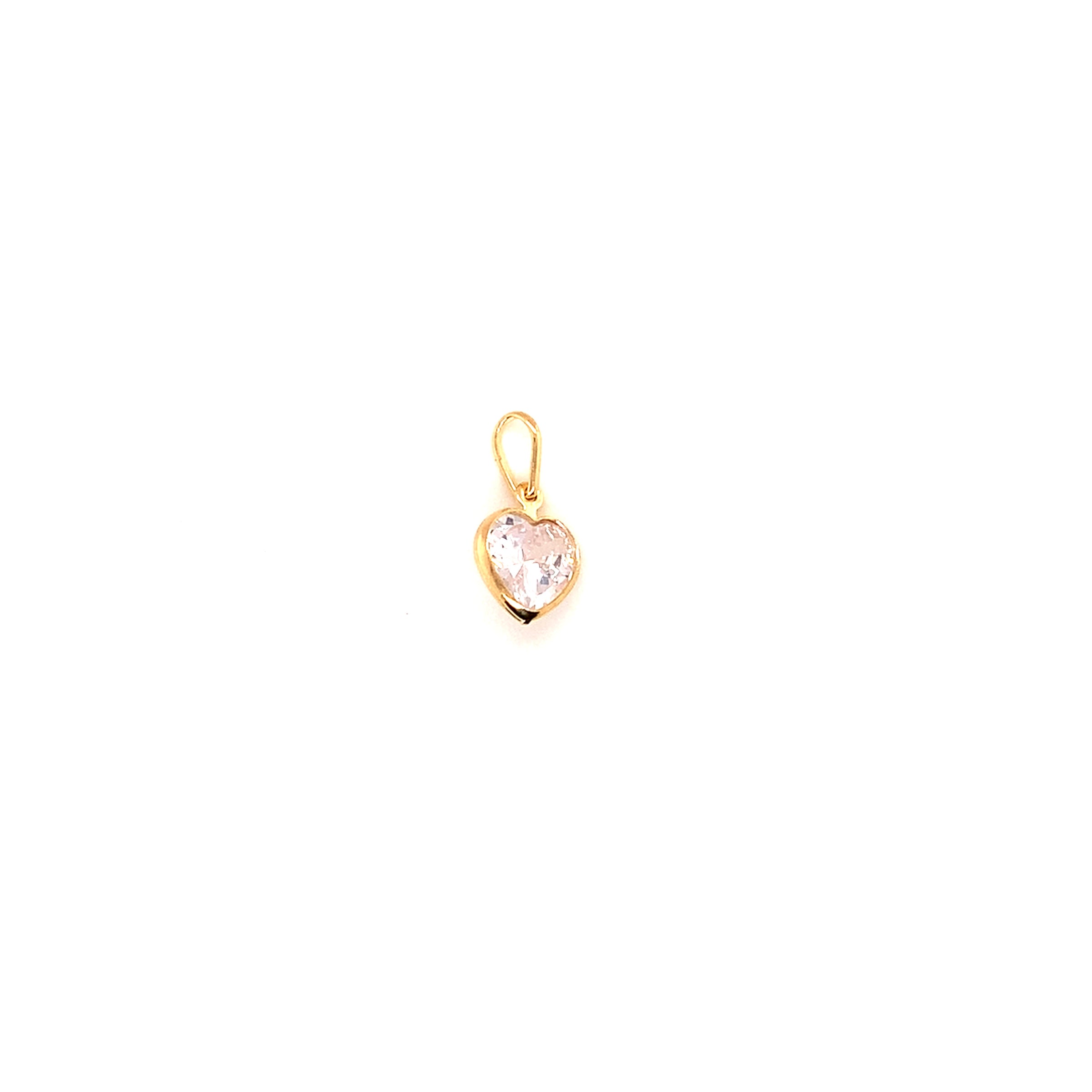 CZ Heart Pendant 12mm - Gold Filled