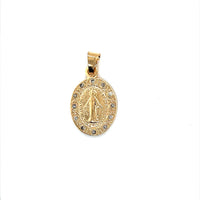 CZ Miraculous Medal Pendant 22mm - Gold Filled