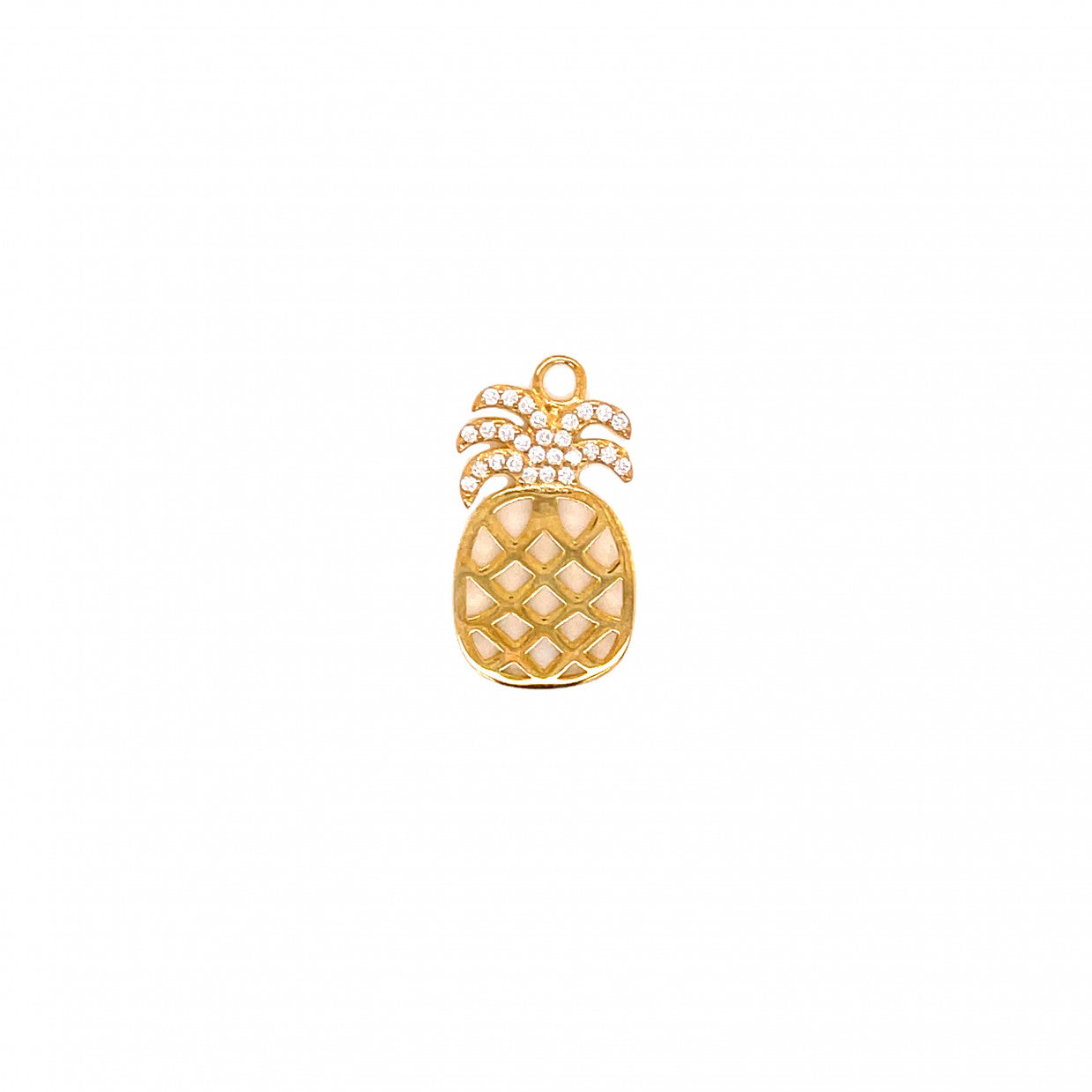 CZ Pineapple Charm 12mm - Gold Plated