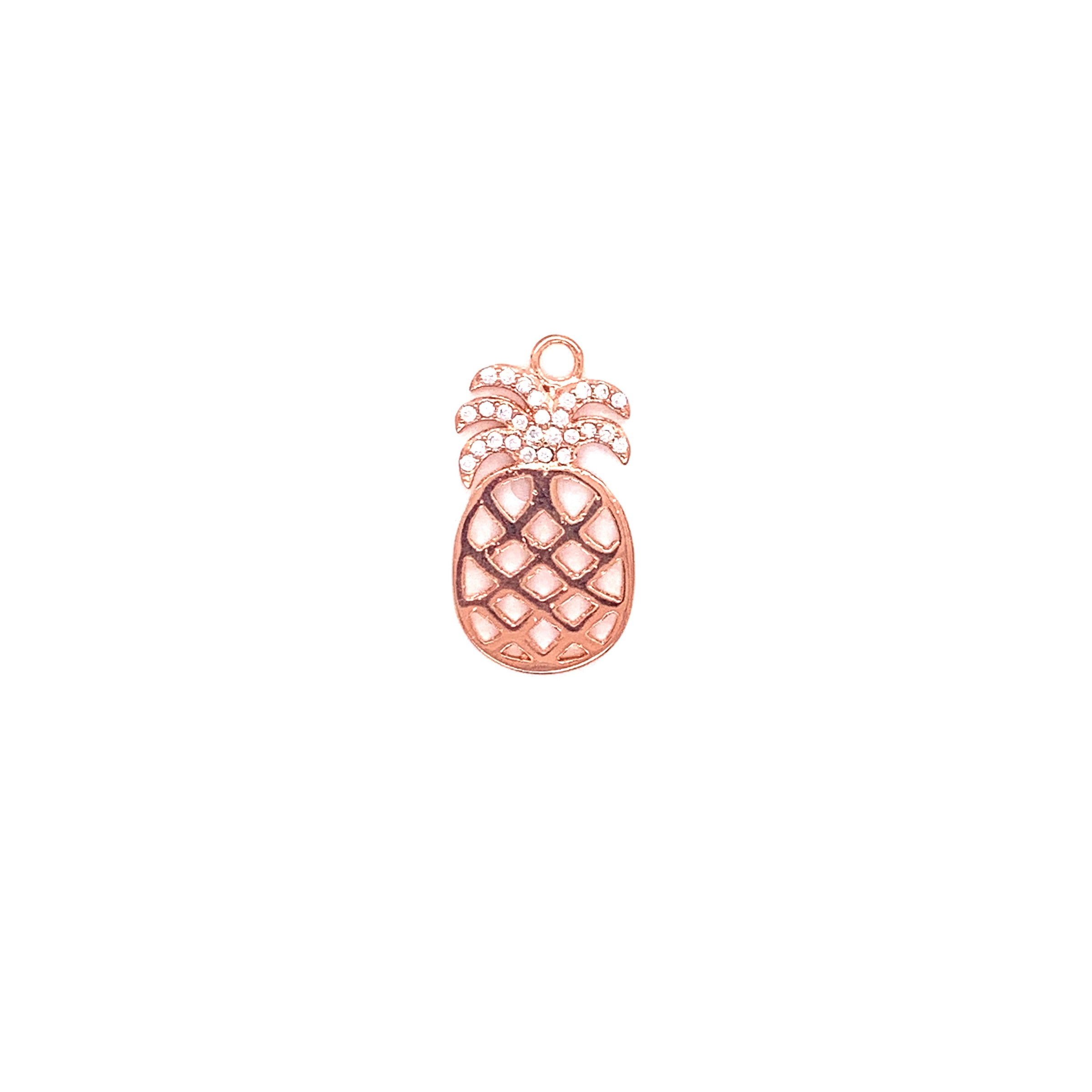 CZ Pineapple Charm 21mm - Brass