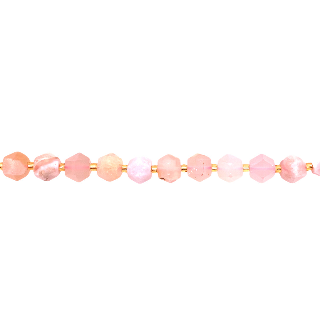 Cherry Blossom Agate Bioyramid Beads