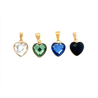 Crystal Heart Pendant 16mm - Gold Filled