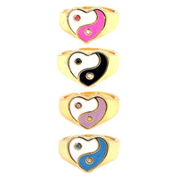 Yin Yang Heart Ring