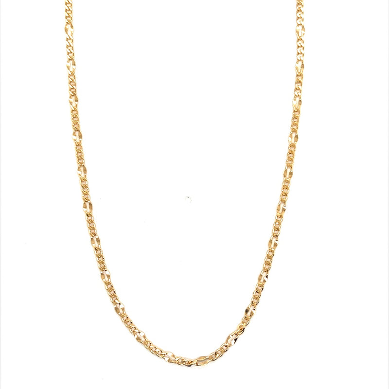  Dapped Curb Link Chain 1mm - Gold Filled