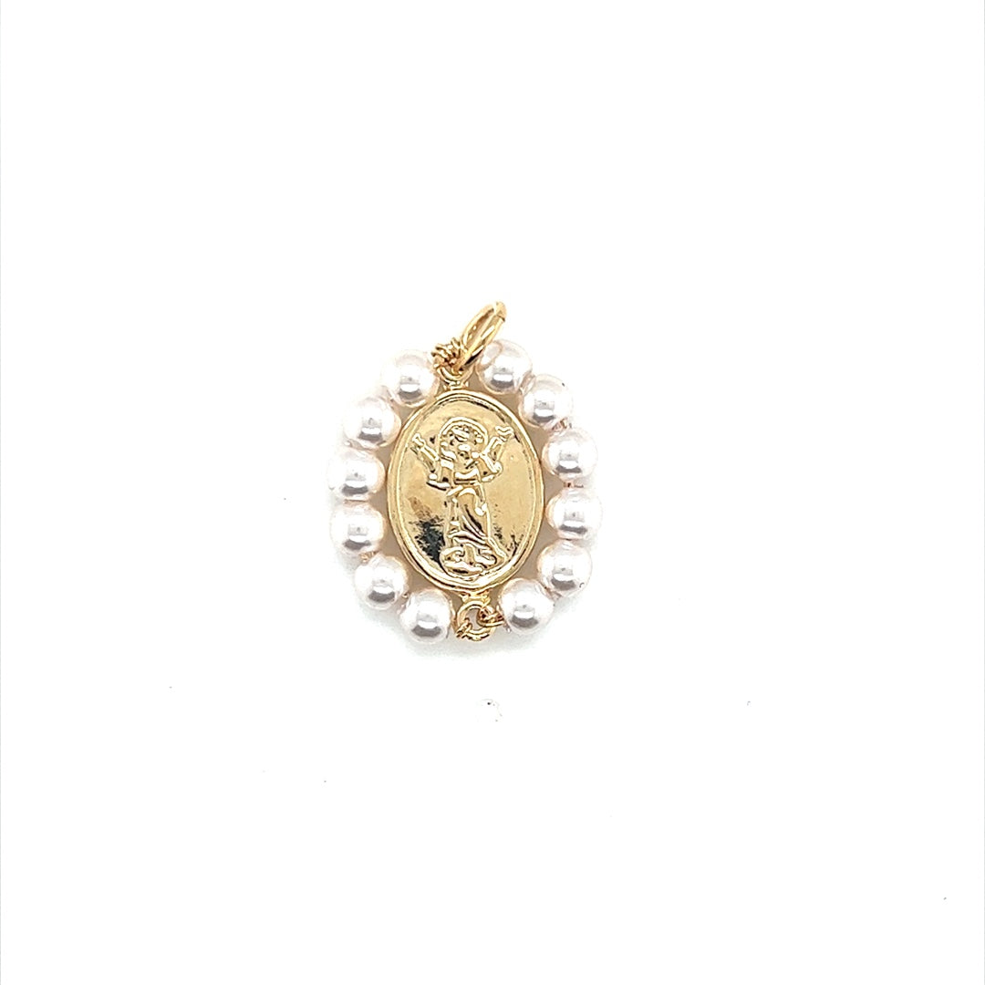 Divine Child Pearl Charm 20.5mm - Gold Filled