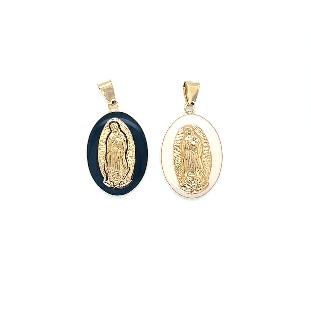 Enamel Guadalupe Pendant  - Gold Filled