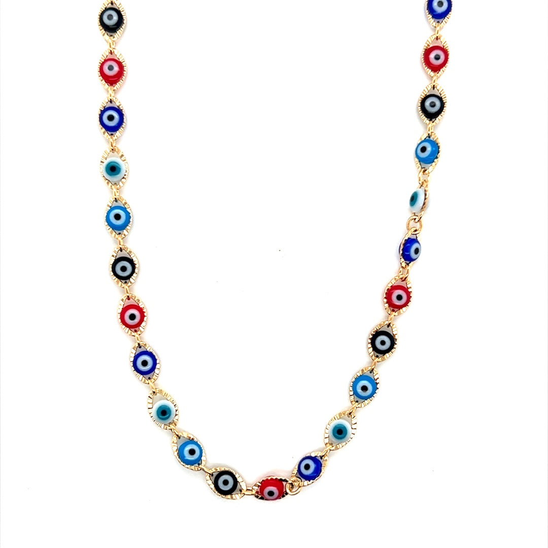  Evil Eye Necklace 3mm - Gold Filled