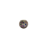 CZ 10mm Multicolored Micro Pave Bead