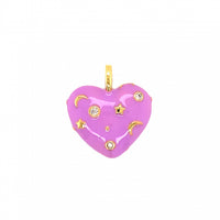 Enamel CZ Heart Pendant