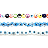 Evil Eye Flat Ceramic Beads