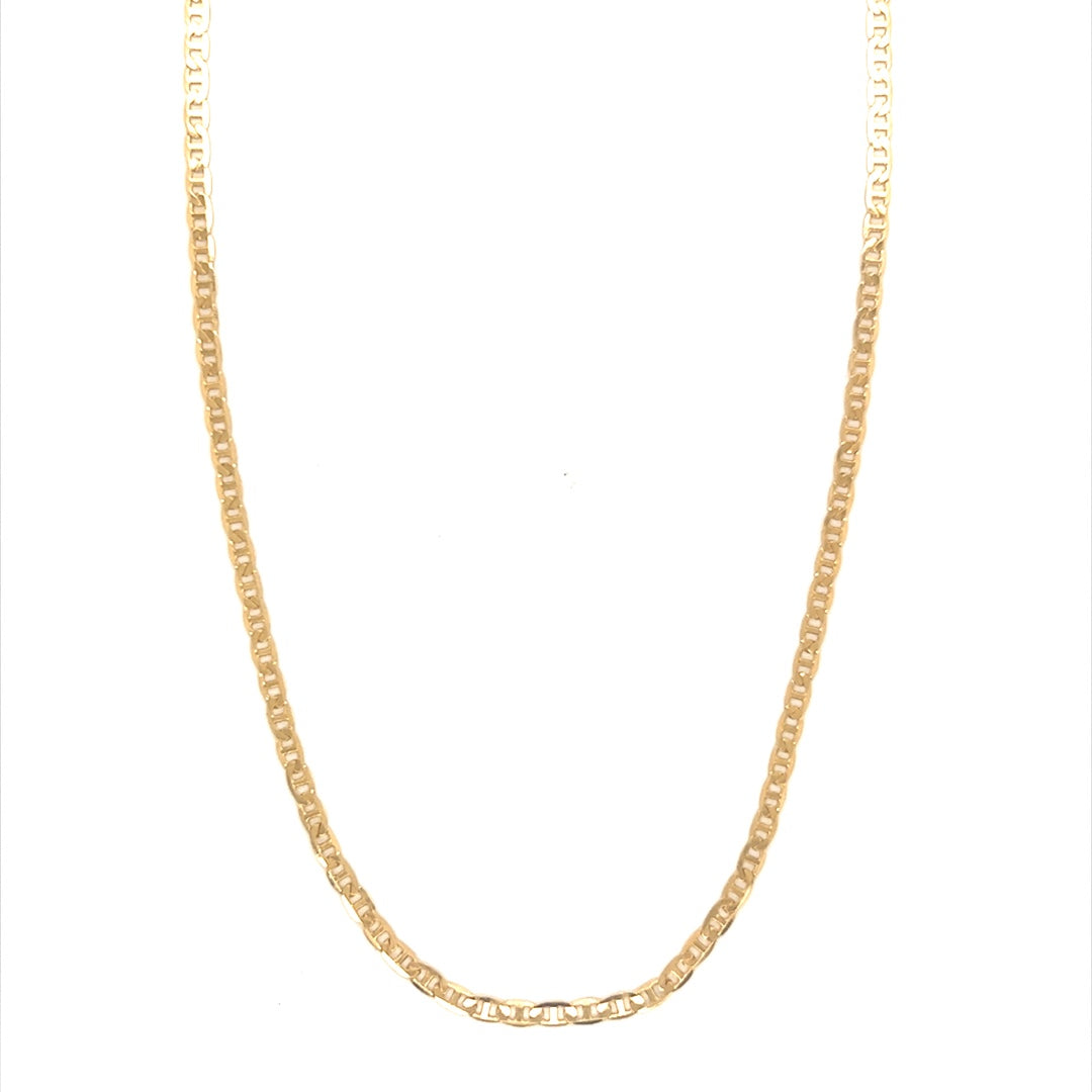 Flat Mariner Chain 2mm - Gold Filled