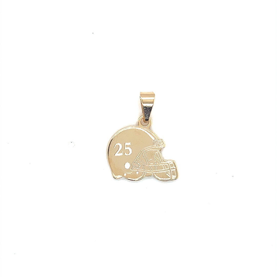 Football Helmet Pendant 18mm - Gold Filled
