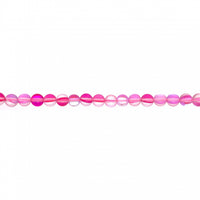 Frosted Fuchsia Opal Glass Beads Round 10mm