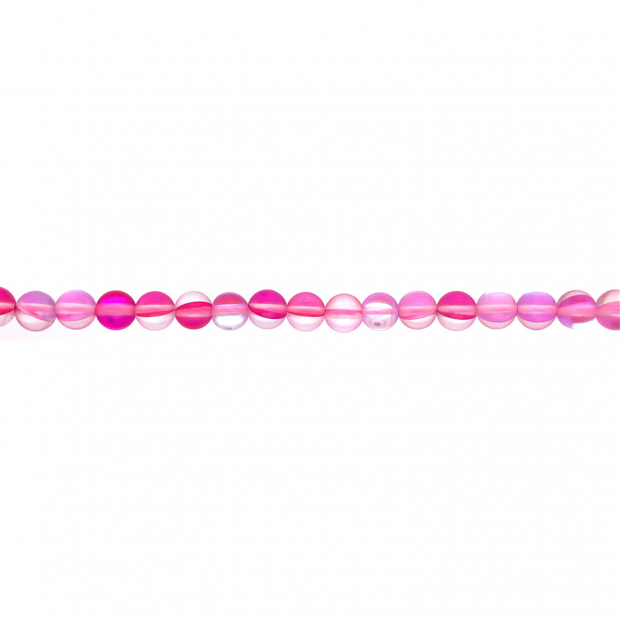 Frosted Fuchsia Opal Glass Beads Round 10mm