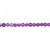 Frosted Purple Opal Glass Beads Round 12mm
