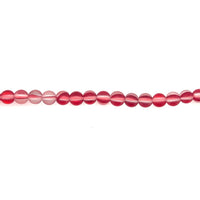 Frosted Red Opal Glass Beads Round 12mm