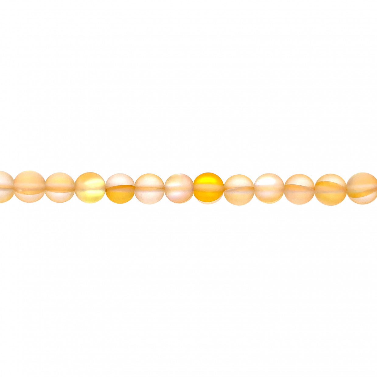 Frosted Yellow Opal Glass Beads 12mm
