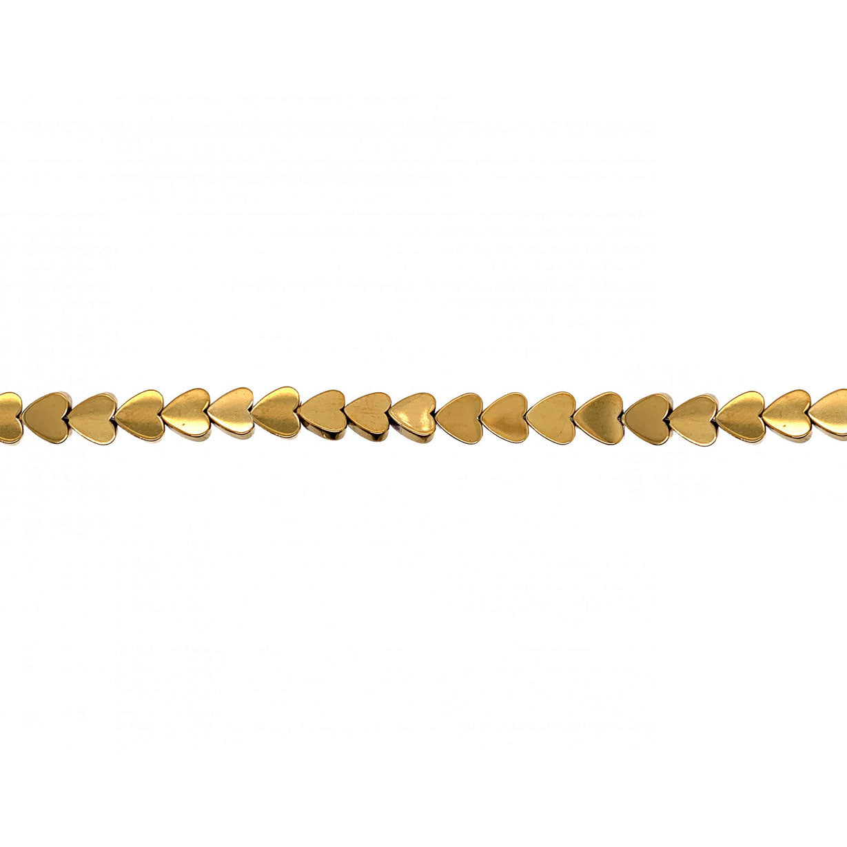Gold Hematite Heart Beads 10mm