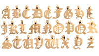 Gothic Letter Pendant 18mm - Gold Filled