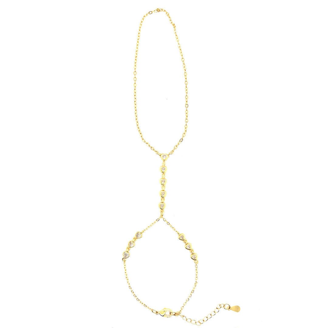 CZ Heart Hand Chain